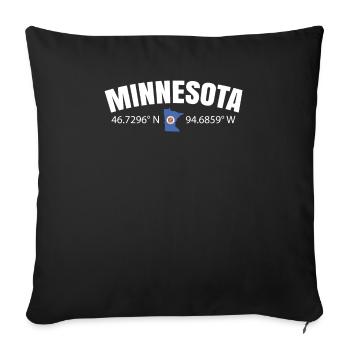 Minnesota lebensgeschenk - Sofakissenbezug 45 x 45 cm - Schwarz - Vorne