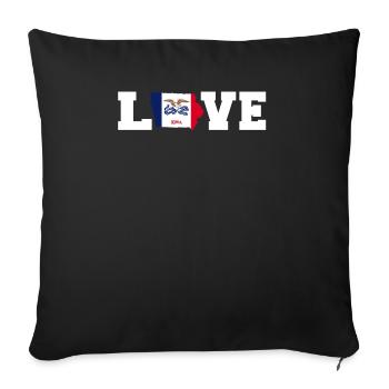 Dear Iowa gift - Sofa pillowcase 17,3'' x 17,3'' (45 x 45 cm) - black - Front