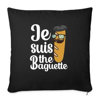 France - Housse de coussin décorative 45 x 45 cm - noir - Devant