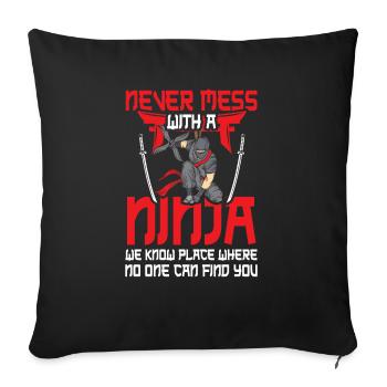Ninja - Housse de coussin décorative 45 x 45 cm - noir - Devant
