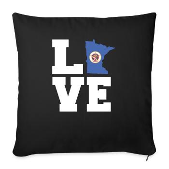 Proud Flag Gift of Minnesota - Sofa pillowcase 17,3'' x 17,3'' (45 x 45 cm) - black - Front