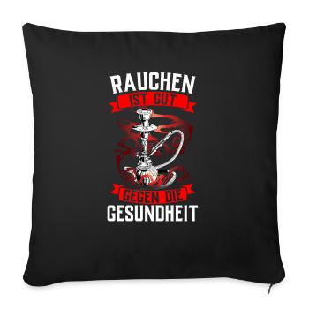 Shisha Gift pour Hookah Hookah Hookah Bar Pipe - Housse de coussin décorative 45 x 45 cm - noir - Devant