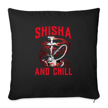 Shisha Tshirt Hommes Femme Narguilé Pipe - Housse de coussin décorative 45 x 45 cm - noir - Devant