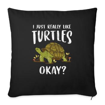 Turtle Relaxed Chill Sea Ocean Beach - Sofa pillowcase 17,3'' x 17,3'' (45 x 45 cm) - black - Front
