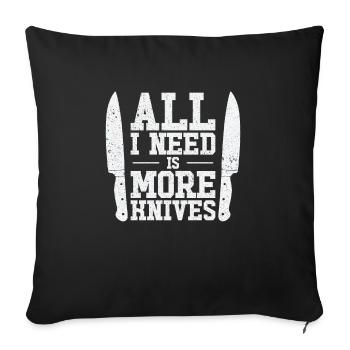 Knifemaking Knife Making Bladesmith Smithing - Sofa pillowcase 17,3'' x 17,3'' (45 x 45 cm) - black - Front