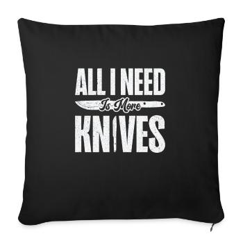 Knifemaking Knife Making Bladesmith Smithing - Sofa pillowcase 17,3'' x 17,3'' (45 x 45 cm) - black - Front