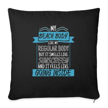 Body Sunscreen Humor - Sofa pillowcase 17,3'' x 17,3'' (45 x 45 cm) - black - Front