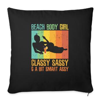 Body Girl - Sofa pillowcase 17,3'' x 17,3'' (45 x 45 cm) - black - Front