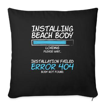 Body Programmer 404 Body Not Found - Sofa pillowcase 17,3'' x 17,3'' (45 x 45 cm) - black - Front