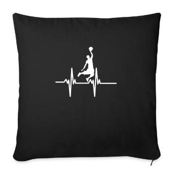 Basketball Heartbeat Cadeau Heartbeat Heartbeat - Housse de coussin décorative 45 x 45 cm - noir - Devant