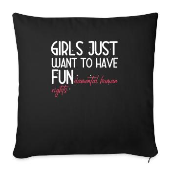 Girls Just Wanna Have Fundamental Rights - Housse de coussin décorative 45 x 45 cm - noir - Devant