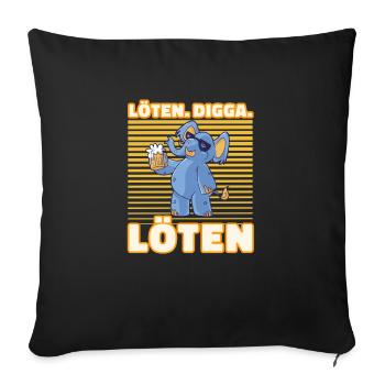 Löten Digga Löten Biertrinker Bier Elefant - Bier - Sofakissenbezug 45 x 45 cm - Schwarz - Vorne