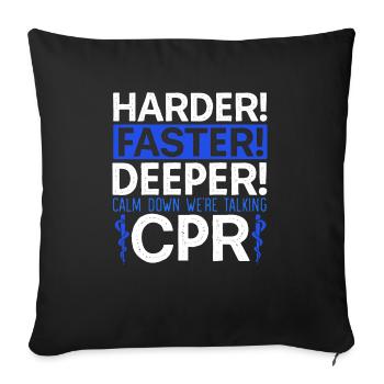 Beruhigen Sie sich Wir sprechen über CPR EMT EMS Health Care - Sofakissenbezug 45 x 45 cm - Schwarz - Vorne