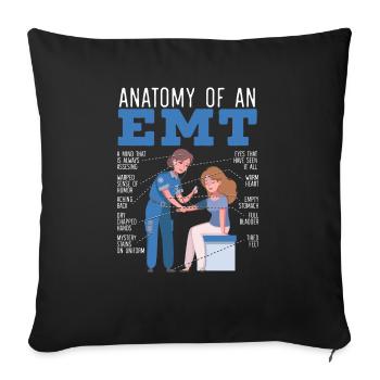 Anatomie eines EMT-Sanitäters EMT EMS Health Care - Sofakissenbezug 45 x 45 cm - Schwarz - Vorne