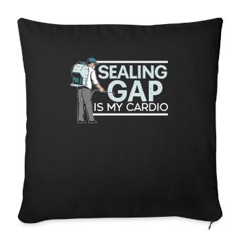 Sealing Gap Is My Cardio Exterminator Pest Control - Sofa pillowcase 17,3'' x 17,3'' (45 x 45 cm) - black - Front
