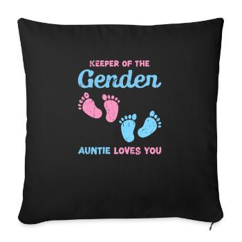 Keeper of the gender Auntie loves you - custodian - Sofa pillowcase 17,3'' x 17,3'' (45 x 45 cm) - black - Front