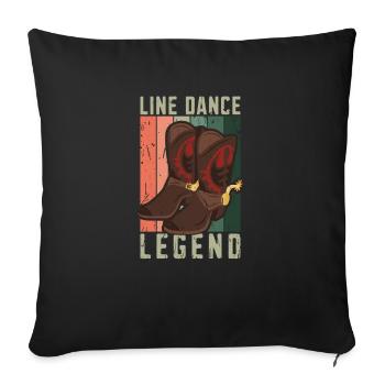 Line Dance Legende - Retro - Sofakissenbezug 45 x 45 cm - Schwarz - Vorne