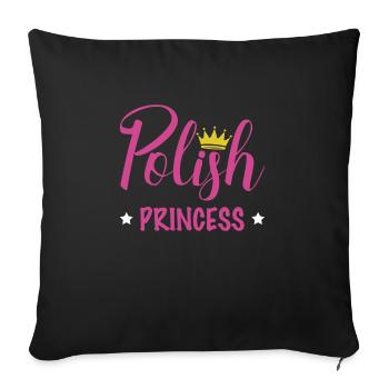 Polish Princess Shirt Gift Polish - Sofa pillowcase 17,3'' x 17,3'' (45 x 45 cm) - black - Front