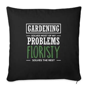 Gardening Solves Most Of My Problems Floristy - Sofakissenbezug 45 x 45 cm - Schwarz - Vorne