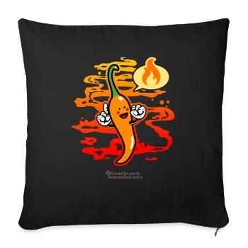 Chili Kawaii Comic Chili Pepper - Sofa pillowcase 17,3'' x 17,3'' (45 x 45 cm) - black - Front