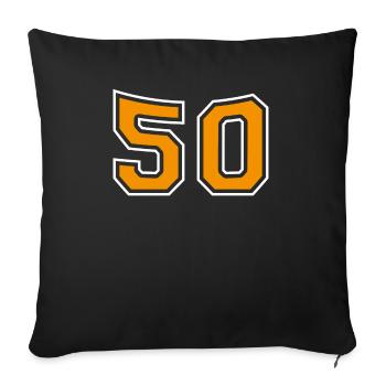 Numéro 50 Orange - Housse de coussin décorative 45 x 45 cm - noir - Devant