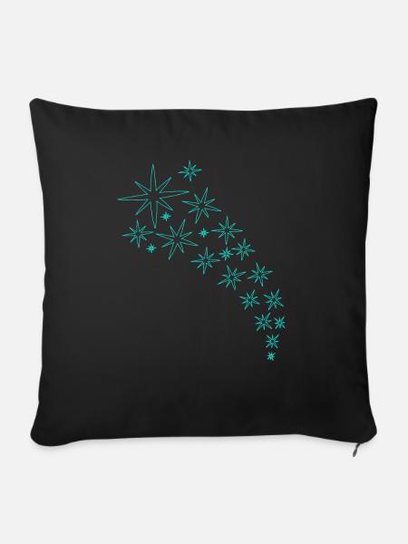 Sterne Mintgrünes Design - Sofakissenbezug 45 x 45 cm - Schwarz