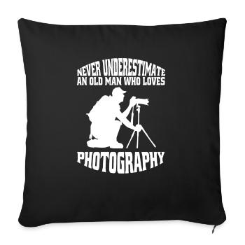 Photographer Camera Photography funny Photographers - Sofa pillowcase 17,3'' x 17,3'' (45 x 45 cm) - black - Front