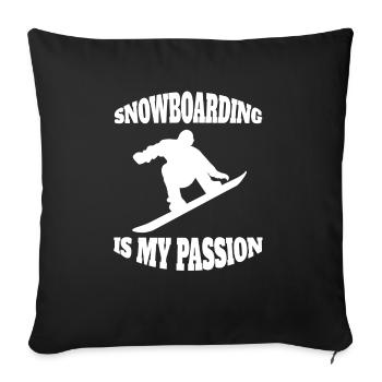 Snowboard Amateur de sports d’hiver Snowboarder Cadeau - Housse de coussin décorative 45 x 45 cm - noir - Devant