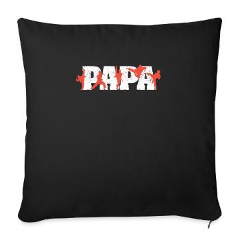 Papa Karate Dad Funny Dad Martial Arts Lover - Sofa pillowcase 17,3'' x 17,3'' (45 x 45 cm) - black - Front