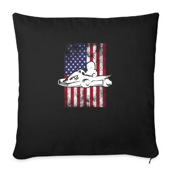 Go Karting - Housse de coussin décorative 45 x 45 cm - noir - Devant