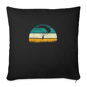 Paragliding Gleitschirmfliegen Paraglider Retro - Sofa pillowcase 17,3'' x 17,3'' (45 x 45 cm) - black - Front