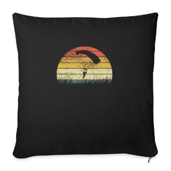 Paragliding Gleitschirmfliegen Paraglider Retro - Sofa pillowcase 17,3'' x 17,3'' (45 x 45 cm) - black - Front