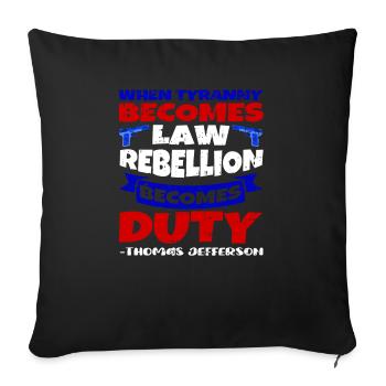 Thomas Jefferson - Sofakissenbezug 45 x 45 cm - Schwarz - Vorne