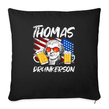 Thomas Jefferson - Sofakissenbezug 45 x 45 cm - Schwarz - Vorne