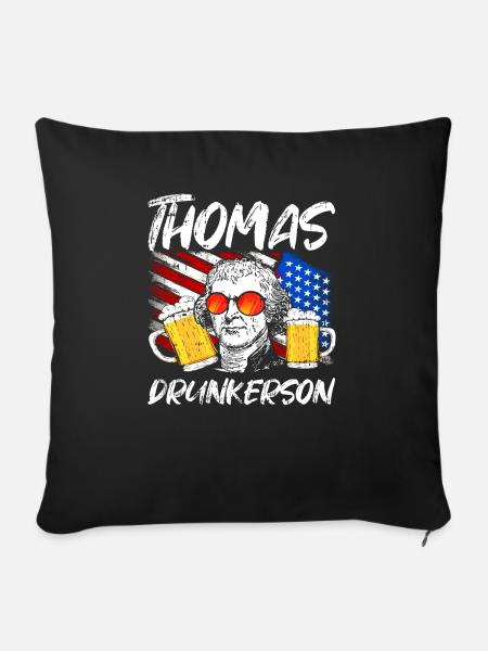 Thomas Jefferson - Sofakissenbezug 45 x 45 cm - Schwarz