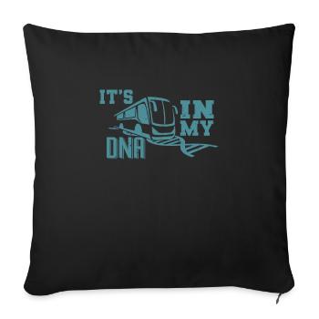 Driving a bus is my DNA Bus driver clothing - Sofa pillowcase 17,3'' x 17,3'' (45 x 45 cm) - black - Front