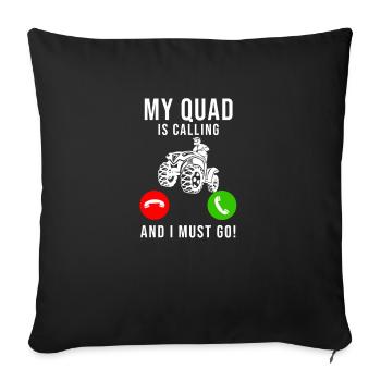 Quad VTT tout-terrain disant drôle Quad cadeau - Housse de coussin décorative 45 x 45 cm - noir - Devant