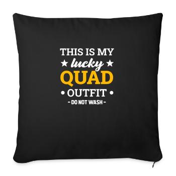 Quad VTT tout-terrain disant drôle Quad cadeau - Housse de coussin décorative 45 x 45 cm - noir - Devant