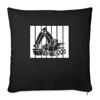 Excavator Driver Gift Retro Sunset - Housse de coussin décorative 45 x 45 cm - noir - Devant