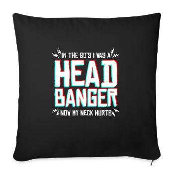 Funny Heavy Metal Headbanging - Sofa pillowcase 17,3'' x 17,3'' (45 x 45 cm) - black - Front