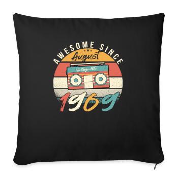 August 1969 Geschenkidee - Sofakissenbezug 45 x 45 cm - Schwarz - Vorne