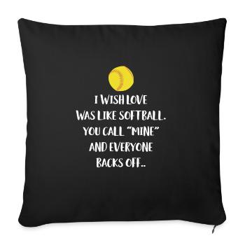 Softball Spieler Shirt Geschenk - Sofakissenbezug 45 x 45 cm - Schwarz - Vorne