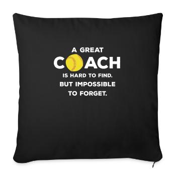 A Great Coach Softball Shirt Geschenk - Sofakissenbezug 45 x 45 cm - Schwarz - Vorne