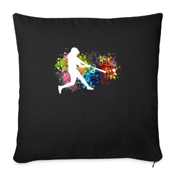 Softball Spieler Shirt Geschenk - Sofakissenbezug 45 x 45 cm - Schwarz - Vorne