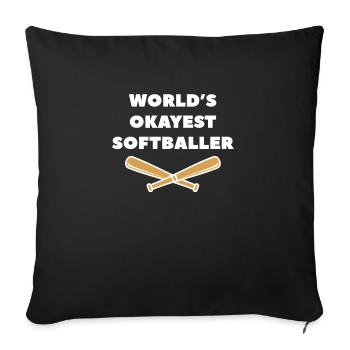 Cadeau de chemise de softball le plus correct du monde - Housse de coussin décorative 45 x 45 cm - noir - Devant