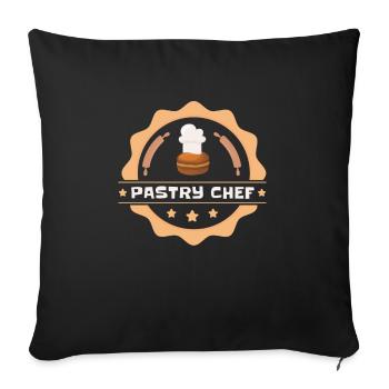 Pastry Chef Skull Baking Pastry Baked Goods - Sofa pillowcase 17,3'' x 17,3'' (45 x 45 cm) - black - Front