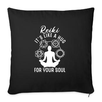 Médecine énergétique Reiki Soul Praticien Énergie - Housse de coussin décorative 45 x 45 cm - noir - Devant