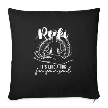 Médecine énergétique Reiki Soul Praticien Énergie - Housse de coussin décorative 45 x 45 cm - noir - Devant