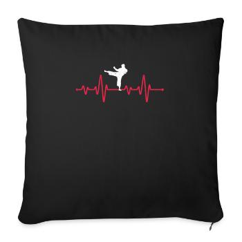 Karate Heartbeat Funny Cool Martial Arts Pulse - Sofa pillowcase 17,3'' x 17,3'' (45 x 45 cm) - black - Front