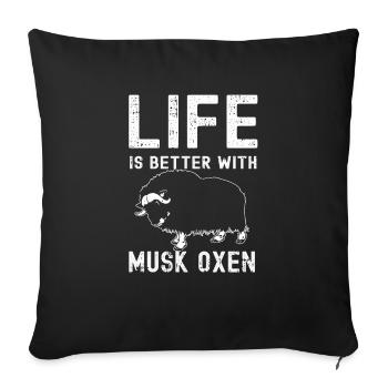 Liebt Awesome Animal Ox - Sofakissenbezug 45 x 45 cm - Schwarz - Vorne